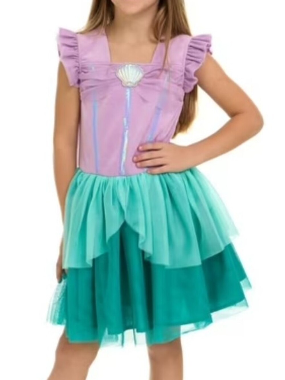 Disney The Little Mermaid Princess Tutu Velour top Tulle Skirt Dress 2T